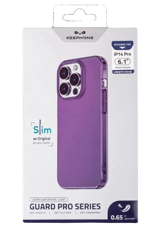 Чехол прозрачный Keephone для iPhone 14 Pro Guard Pro Series Crystal Clear, Violet