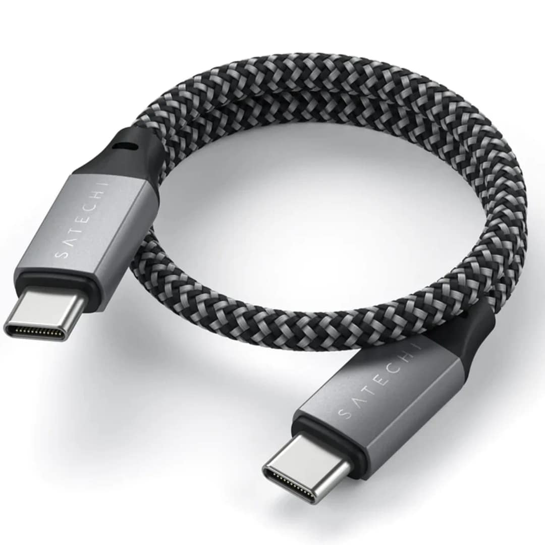 Кабель Satechi USB-C USB-C 0 25m ST-TCC10M Space Grey, Серый — фото 2