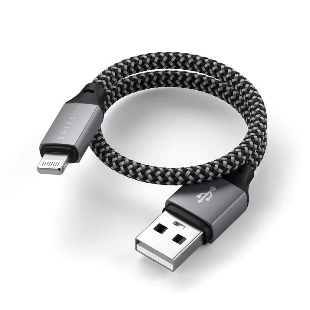 Кабель Satechi USB-A Lightning 0 25m ST-TAL10M Space Grey, Серый — фото 2