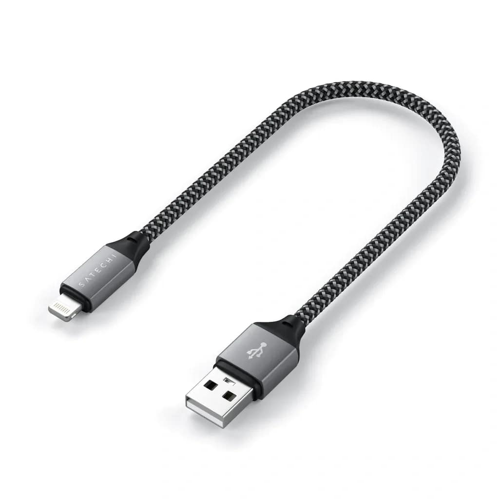 Кабель Satechi USB-A Lightning 0 25m ST-TAL10M Space Grey, Серый — фото 3