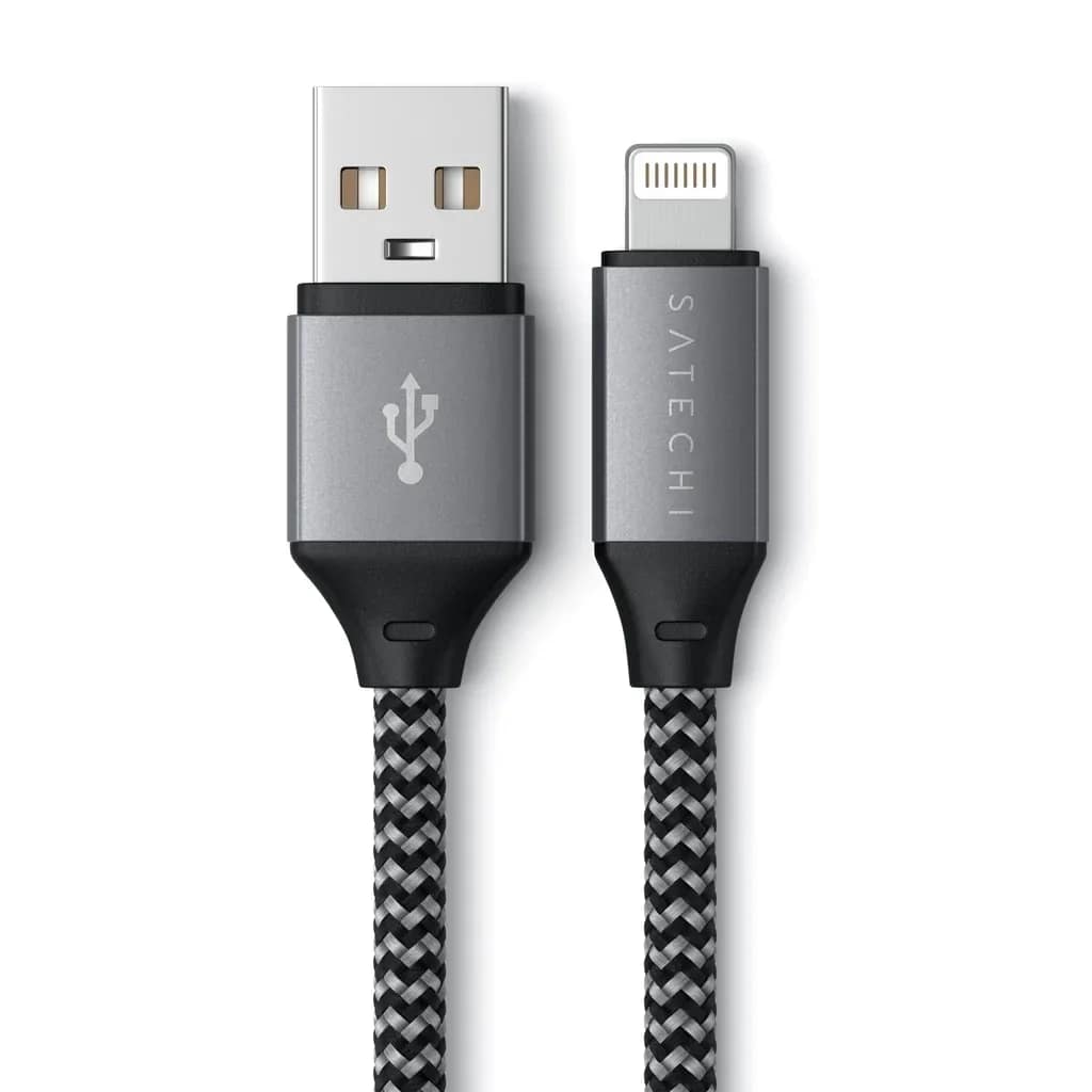 Кабель Satechi USB-A Lightning 0 25m ST-TAL10M Space Grey, Серый — фото 4