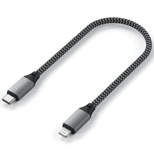 Кабель Satechi USB-C Lightning 0 25m ST-TCL10M Space Grey, Серый