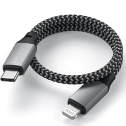 Кабель Satechi USB-C Lightning 0 25m ST-TCL10M Space Grey, Серый — фото 2