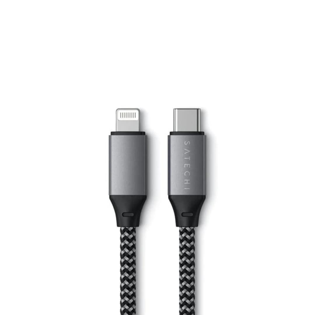 Кабель Satechi USB-C Lightning 0 25m ST-TCL10M Space Grey, Серый — фото 3