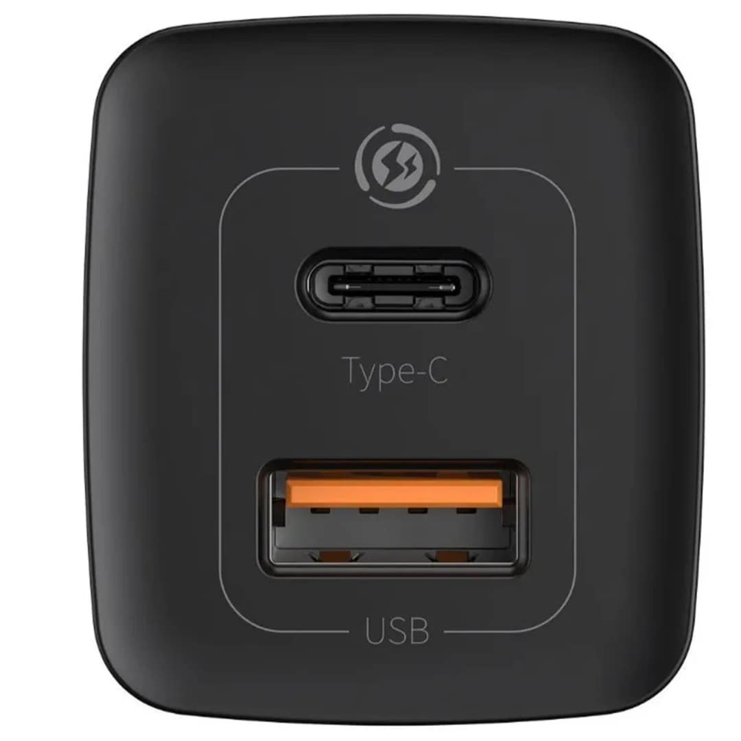 Сетевое зарядное устройство Baseus 65W USB-A USB-C CCGAN2L-B01, Black — фото 3