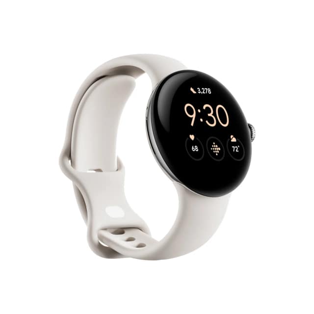 Смарт-часы Google Pixel Watch LTE Polished Silver case Chalk Active band, White