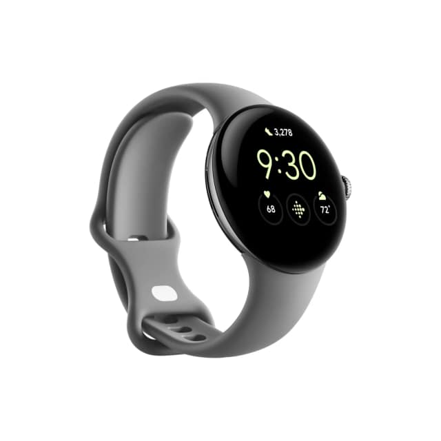 Смарт-часы Google Pixel Watch LTE Polished case Charcoal Active band, Silver