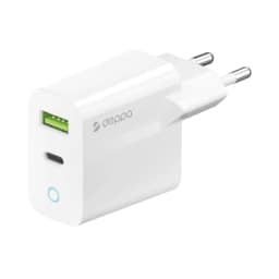 Сетевое зарядное устройство Deppa 33W USB-A USB-C 11426 White — фото 1
