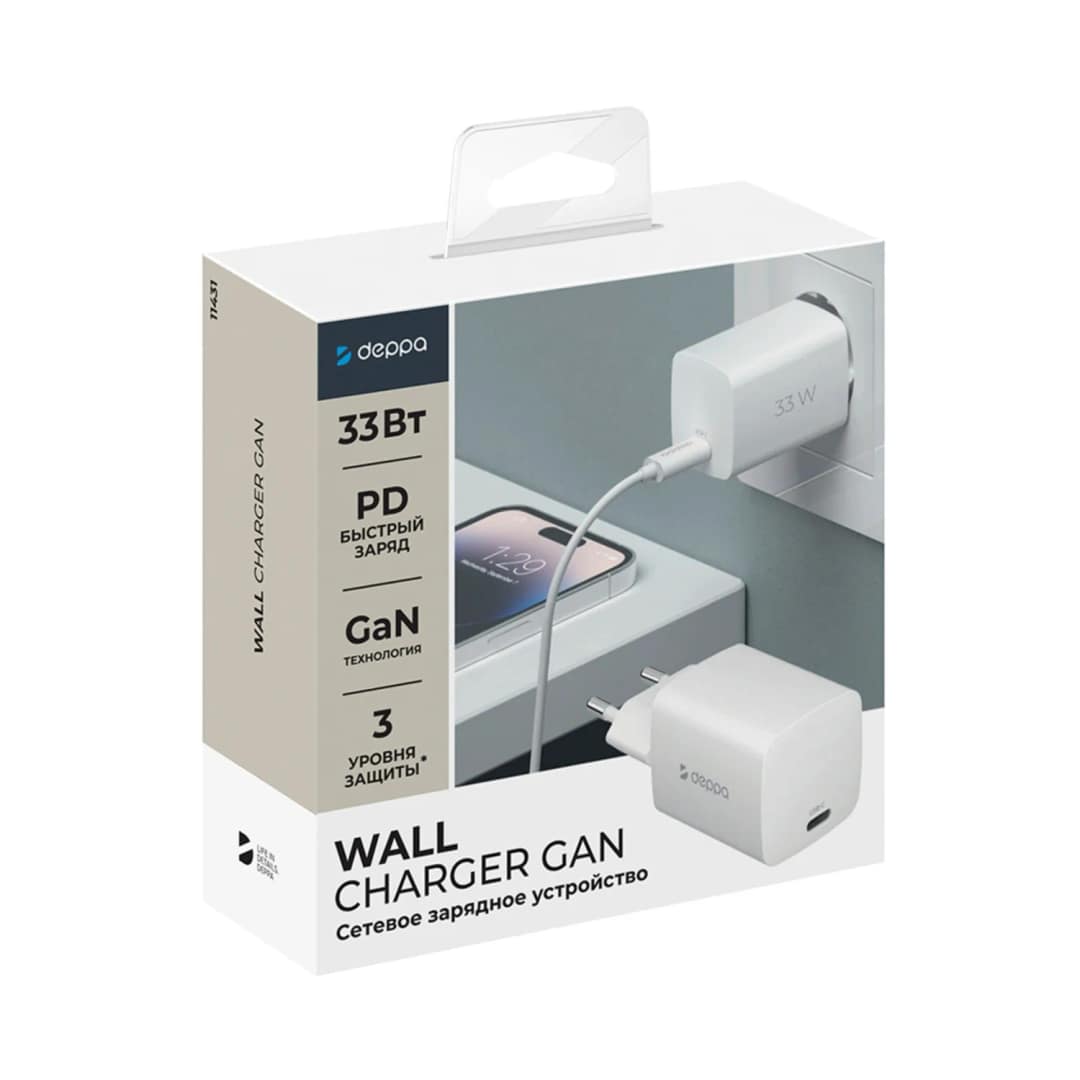 Сетевое зарядное устройство Deppa 33W USB-C 11431 White — фото 2