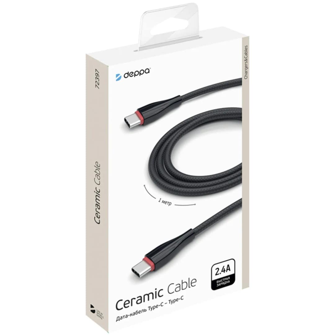 Кабель Deppa USB-C USB-C 1m 72397 Black — фото 2