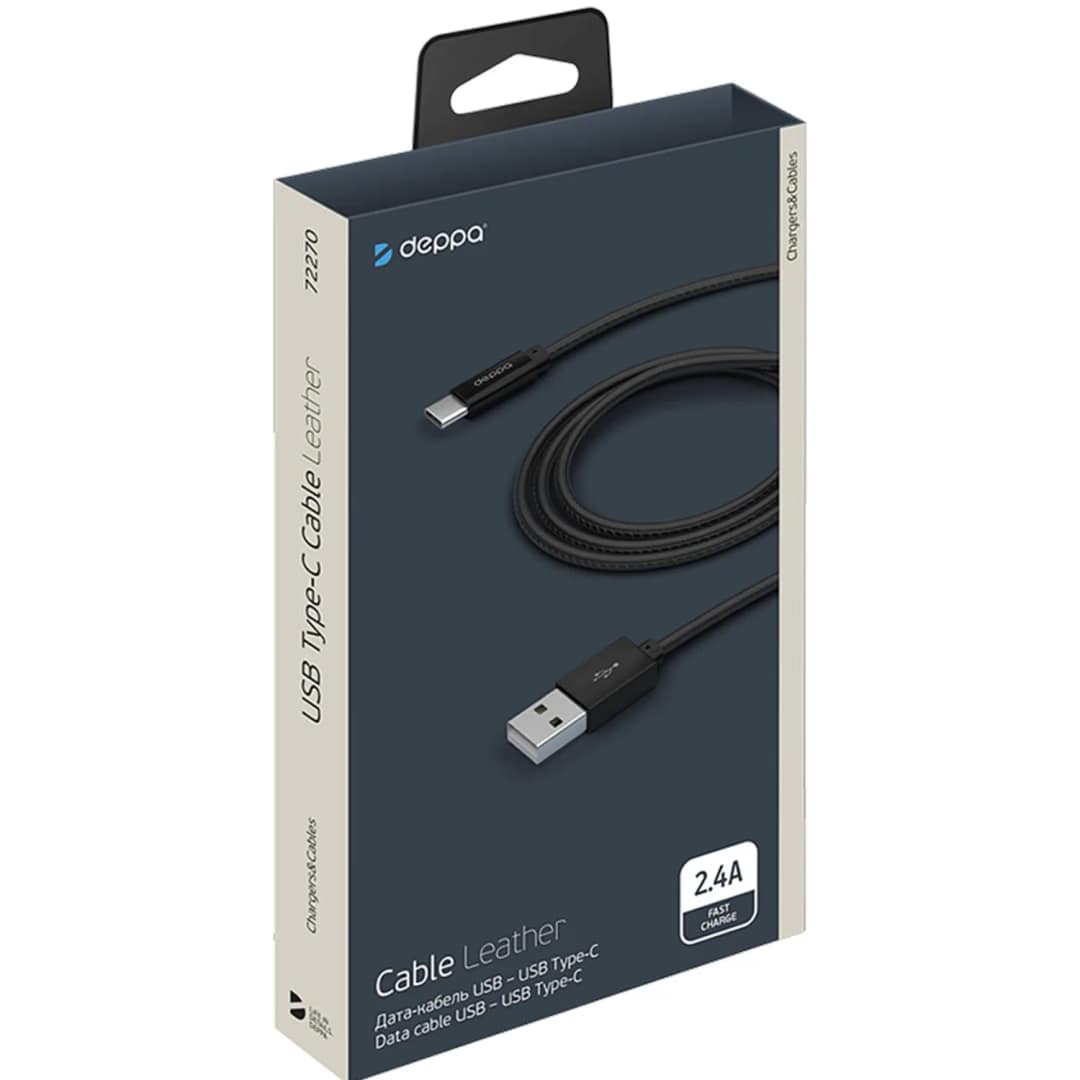 Кабель Deppa USB-C USB-A 1 2m 72270 Black — фото 2