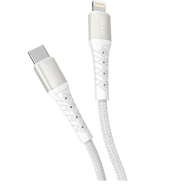 Кабель Deppa USB-C Lightning 1m 72517 White, Белый