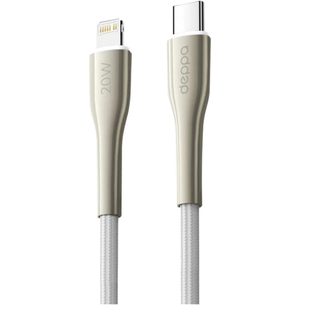 Кабель Deppa USB-C Lightning 1m 72525 White, Белый