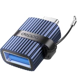 Переходник Deppa USB-C USB-A 73133 Blue, Синий — фото 1
