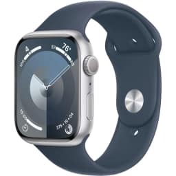 Смарт-часы Apple Watch Series 9 45mm Silver Aluminum Case with Storm Blue Sport Band M L, Синий — фото 1