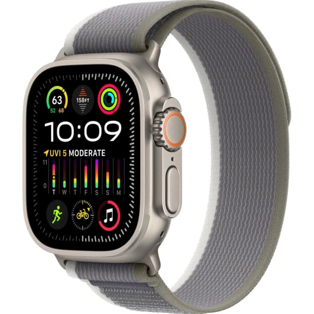 Смарт-часы Apple Watch Ultra 2 49mm Titanium Case with Green Grey Trail Loop M L, Серый