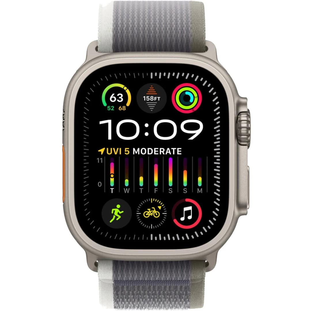 Смарт-часы Apple Watch Ultra 2 49mm Titanium Case with Green Grey Trail Loop M L, Серый — фото 3