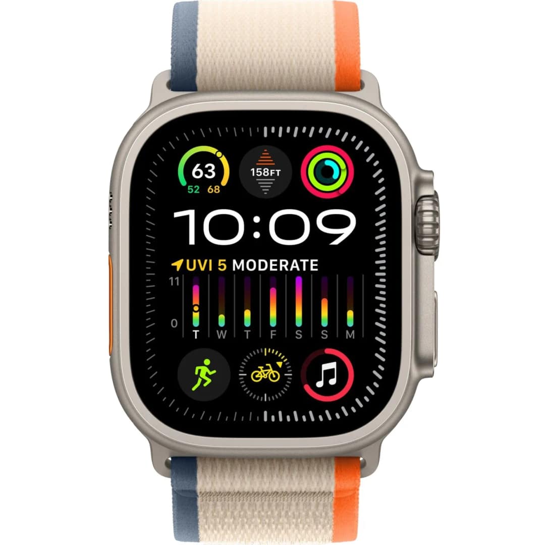 Смарт-часы Apple Watch Ultra 2 49mm Titanium Case with Orange Beige Trail Loop M L, Оранжевый — фото 3