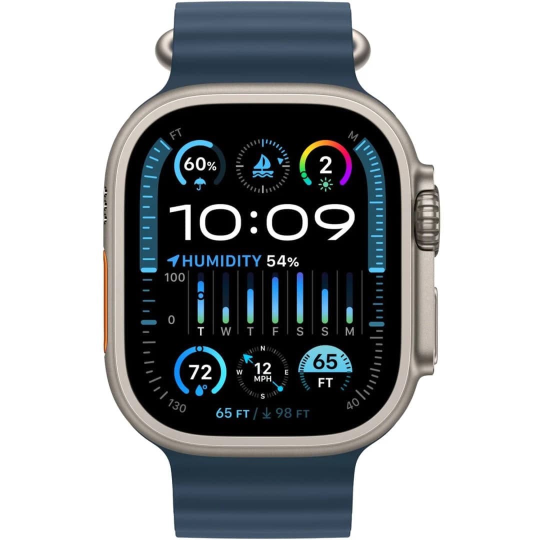 Смарт-часы Apple Watch Ultra 2 49mm Titanium Case with Blue Ocean Band, Синий — фото 3