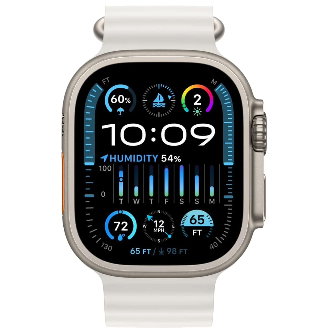 Смарт-часы Apple Watch Ultra 2 49mm Titanium Case with White Ocean Band, Белый — фото 3