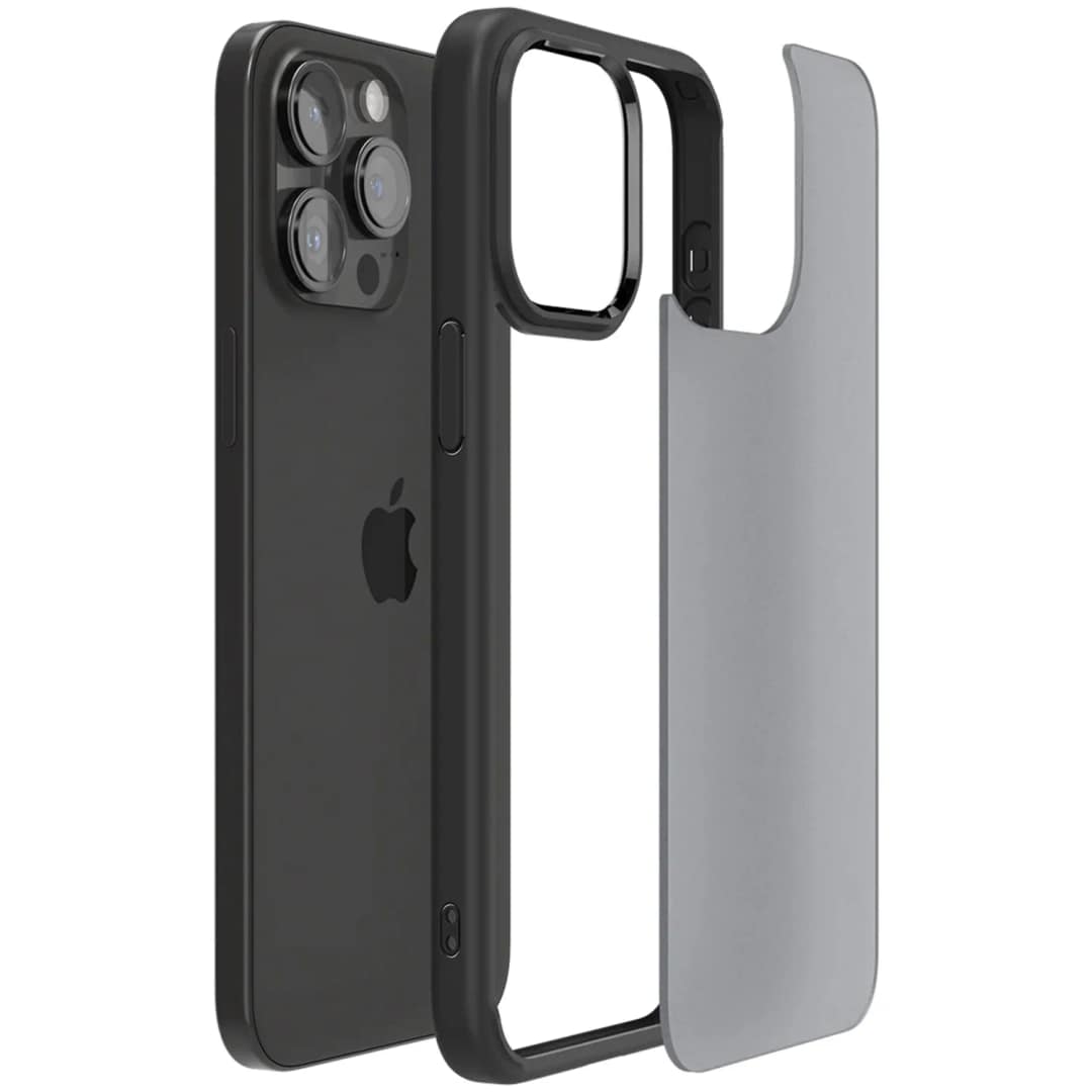 Чехол Spigen Ultra Hyibrid для iPhone 15 Pro Frost Black, Прозрачный тёмный — фото 4