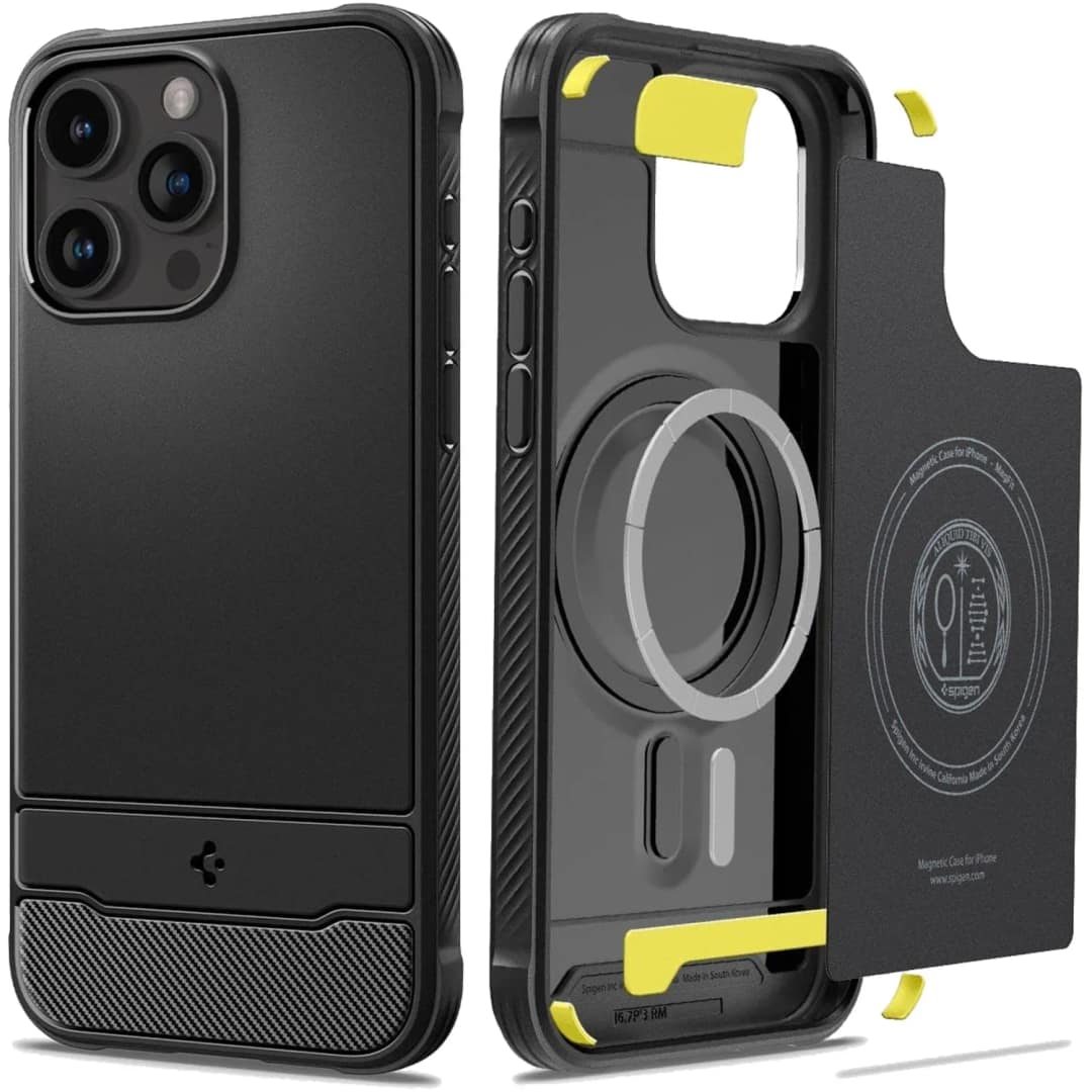 Чехол Spigen Rugged Armor Mag Magsafe для iPhone 15 Pro Max Matte Black, Черный — фото 9