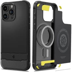 Чехол Spigen Rugged Armor Mag Magsafe для iPhone 15 Pro Max Matte Black, Черный — фото 9