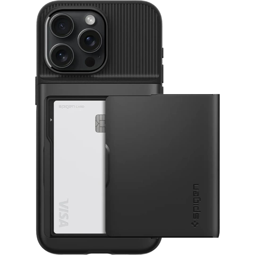 Чехол Spigen Slim Armor CS для iPhone 15 Pro Max Black, Черный — фото 3