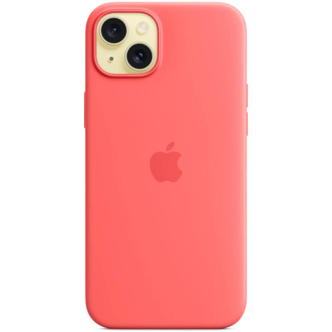 Силиконовый чехол Apple MagSafe для iPhone 15 Plus Guava, Красный — фото 4