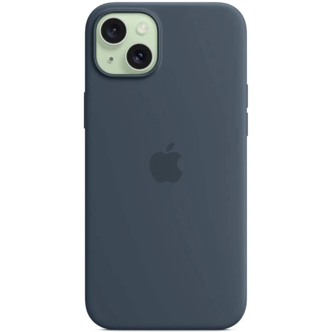 Силиконовый чехол Apple MagSafe для iPhone 15 Plus Storm Blue, Синий — фото 4