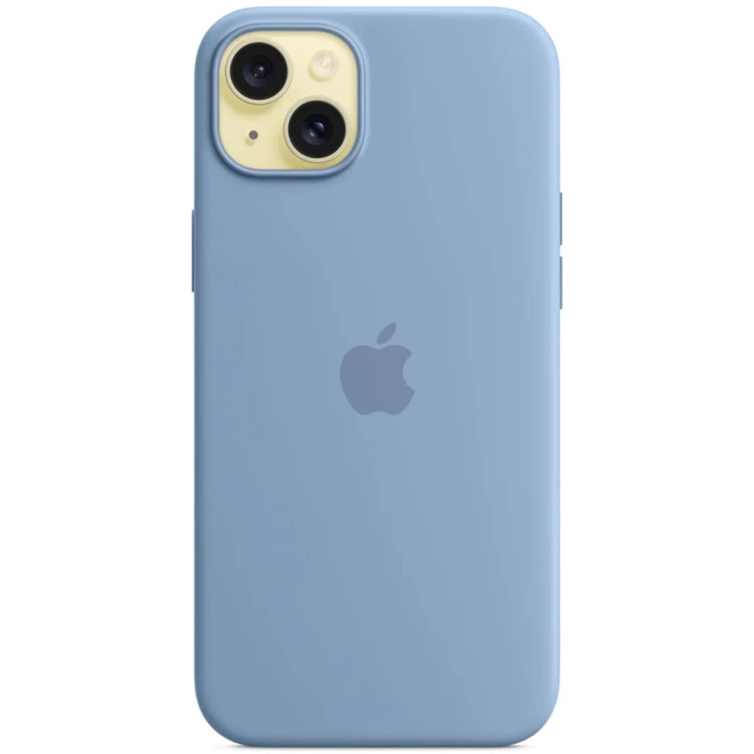 Силиконовый чехол Apple MagSafe для iPhone 15 Plus Winter Blue, Голубой — фото 4
