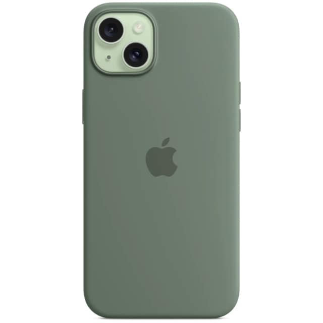 Силиконовый чехол Apple MagSafe для iPhone 15 Plus Cypress, Зеленый