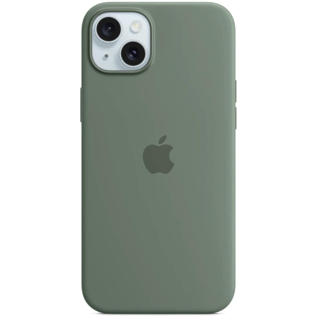 Силиконовый чехол Apple MagSafe для iPhone 15 Plus Cypress, Зеленый — фото 2