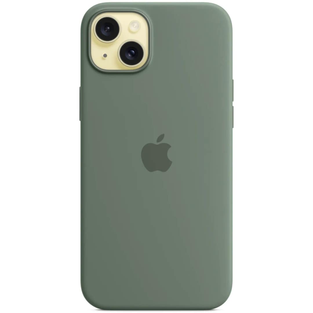 Силиконовый чехол Apple MagSafe для iPhone 15 Plus Cypress, Зеленый — фото 4