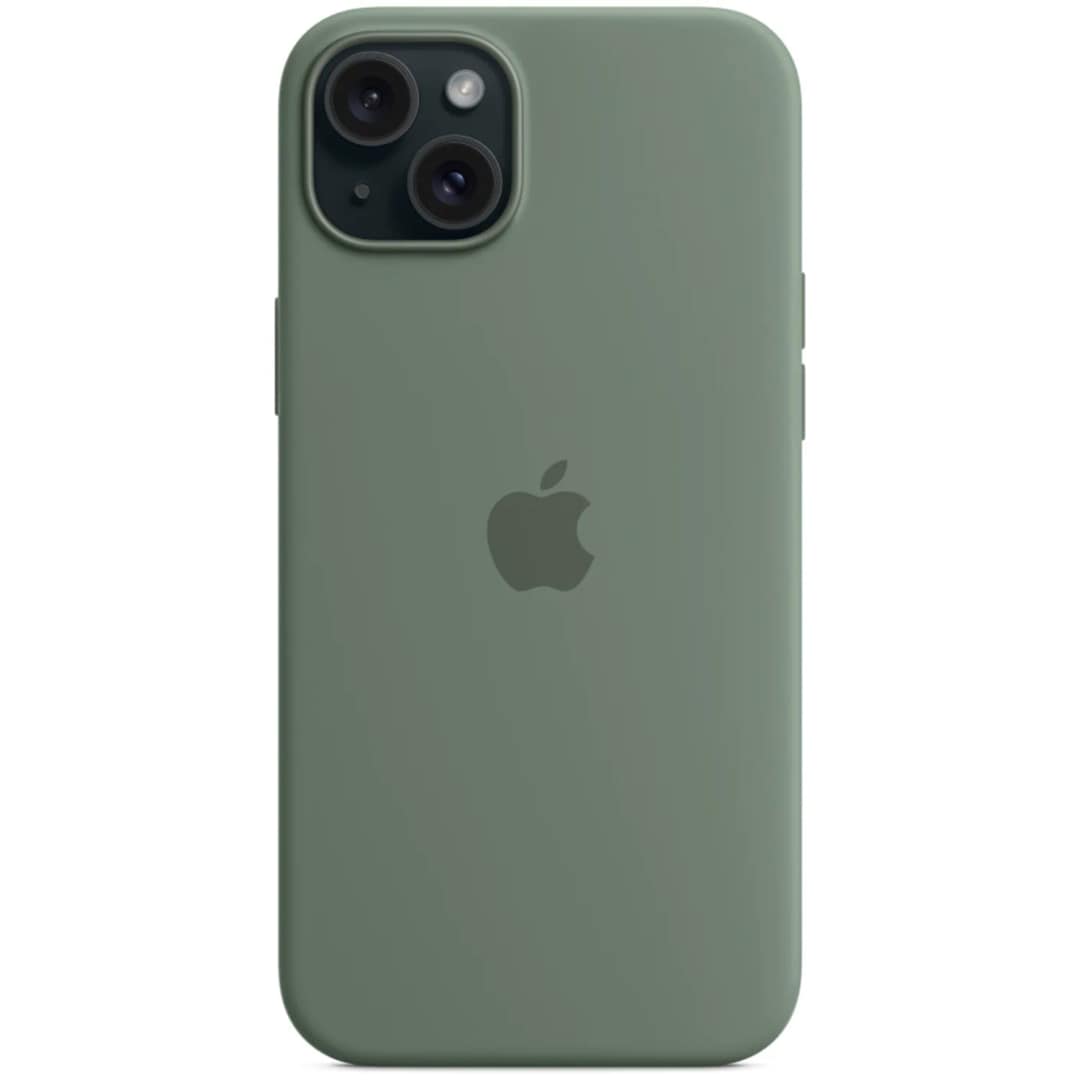 Силиконовый чехол Apple MagSafe для iPhone 15 Plus Cypress, Зеленый — фото 5