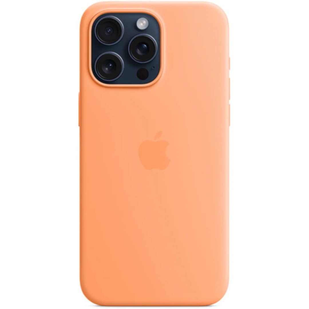 Силиконовый чехол Apple MagSafe для iPhone 15 Pro Orange Sorbet, Оранжевый — фото 4