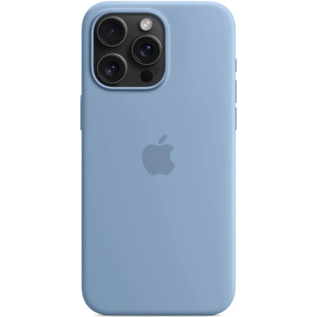 Силиконовый чехол Apple MagSafe для iPhone 15 Pro Winter Blue, Голубой — фото 2