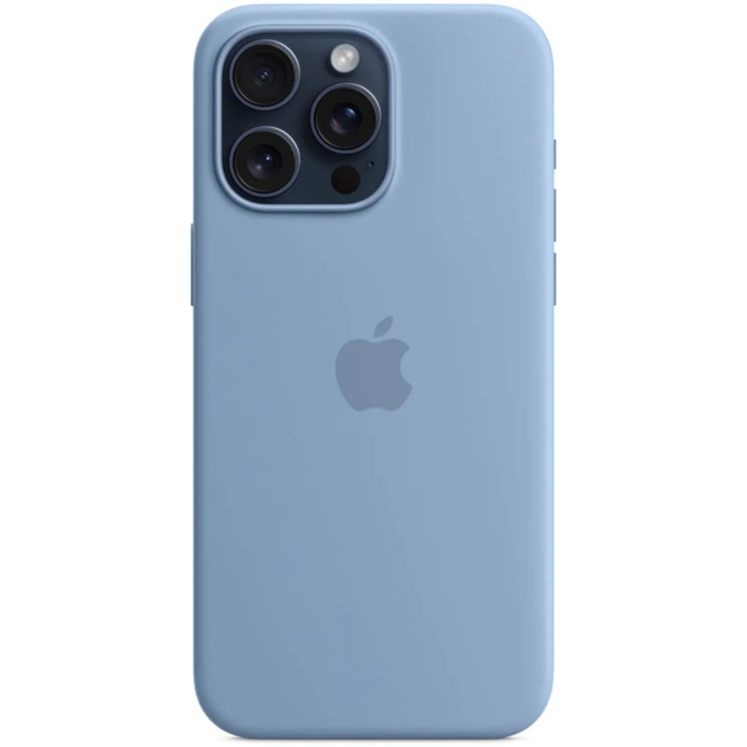 Силиконовый чехол Apple MagSafe для iPhone 15 Pro Winter Blue, Голубой — фото 3