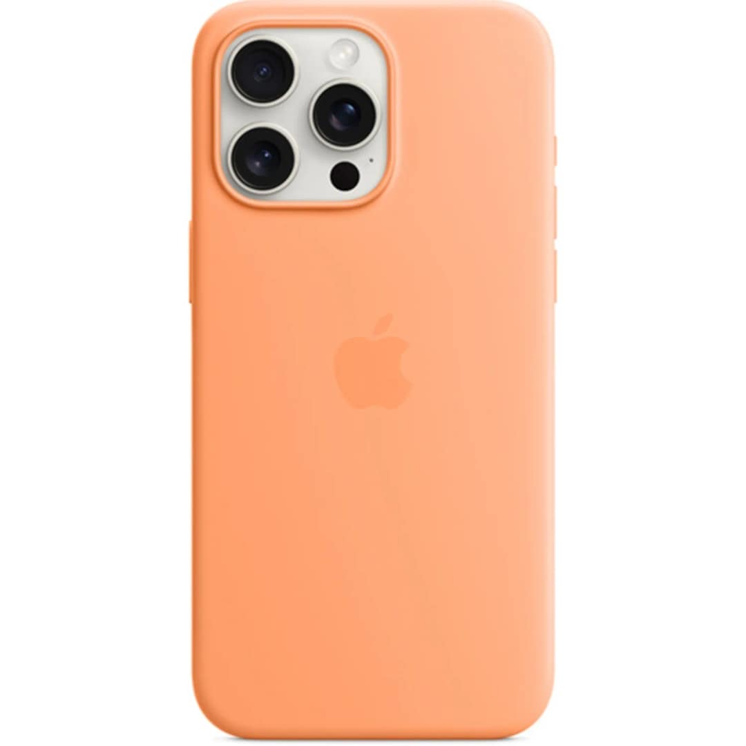 Силиконовый чехол Apple MagSafe для iPhone 15 Pro Max Orange Sorbet, Оранжевый — фото 3