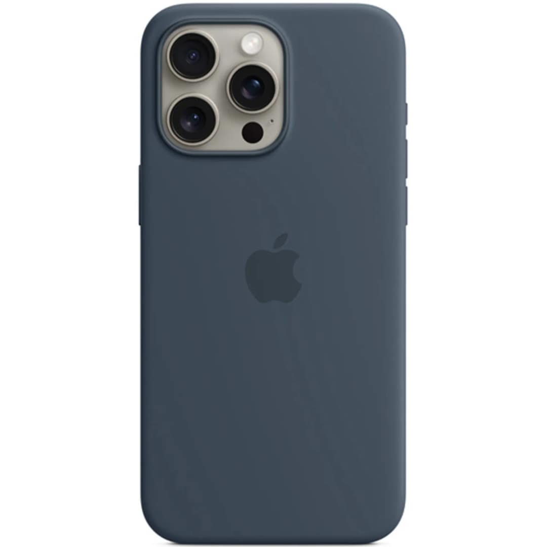Силиконовый чехол Apple MagSafe для iPhone 15 Pro Max Storm Blue, Синий — фото 2