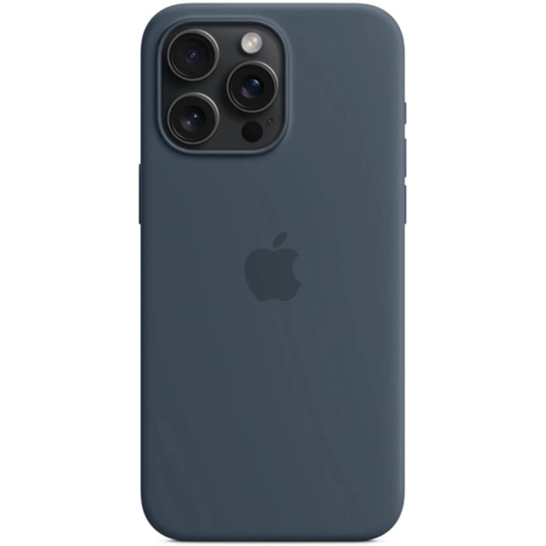 Силиконовый чехол Apple MagSafe для iPhone 15 Pro Max Storm Blue, Синий — фото 3