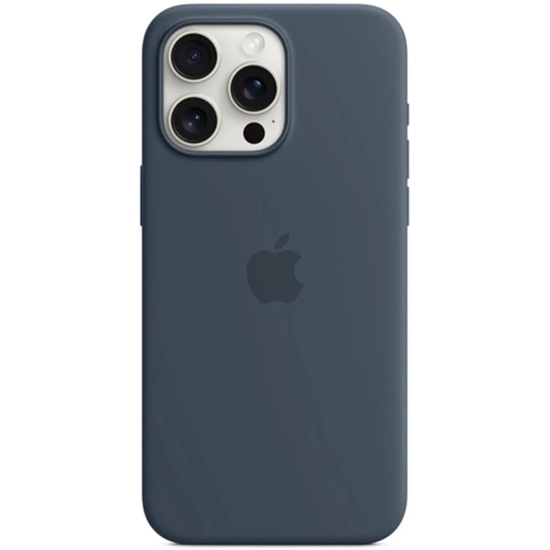 Силиконовый чехол Apple MagSafe для iPhone 15 Pro Max Storm Blue, Синий — фото 4