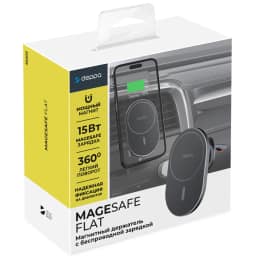 Автомобильный держатель Deppa Mage Safe Flat магнитный, Черный — фото 3