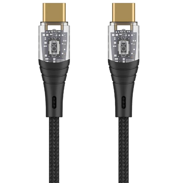 Кабель Deppa USB-C USB-C 60W 1m 72502 Black, Черный