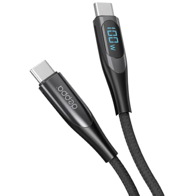 Кабель Deppa USB-C USB-C 100W дисплей 1.5m 72528 Black, Черный