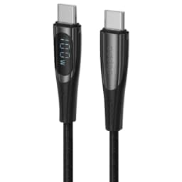 Кабель Deppa USB-C USB-C 100W дисплей 1.5m 72528 Black, Черный — фото 2