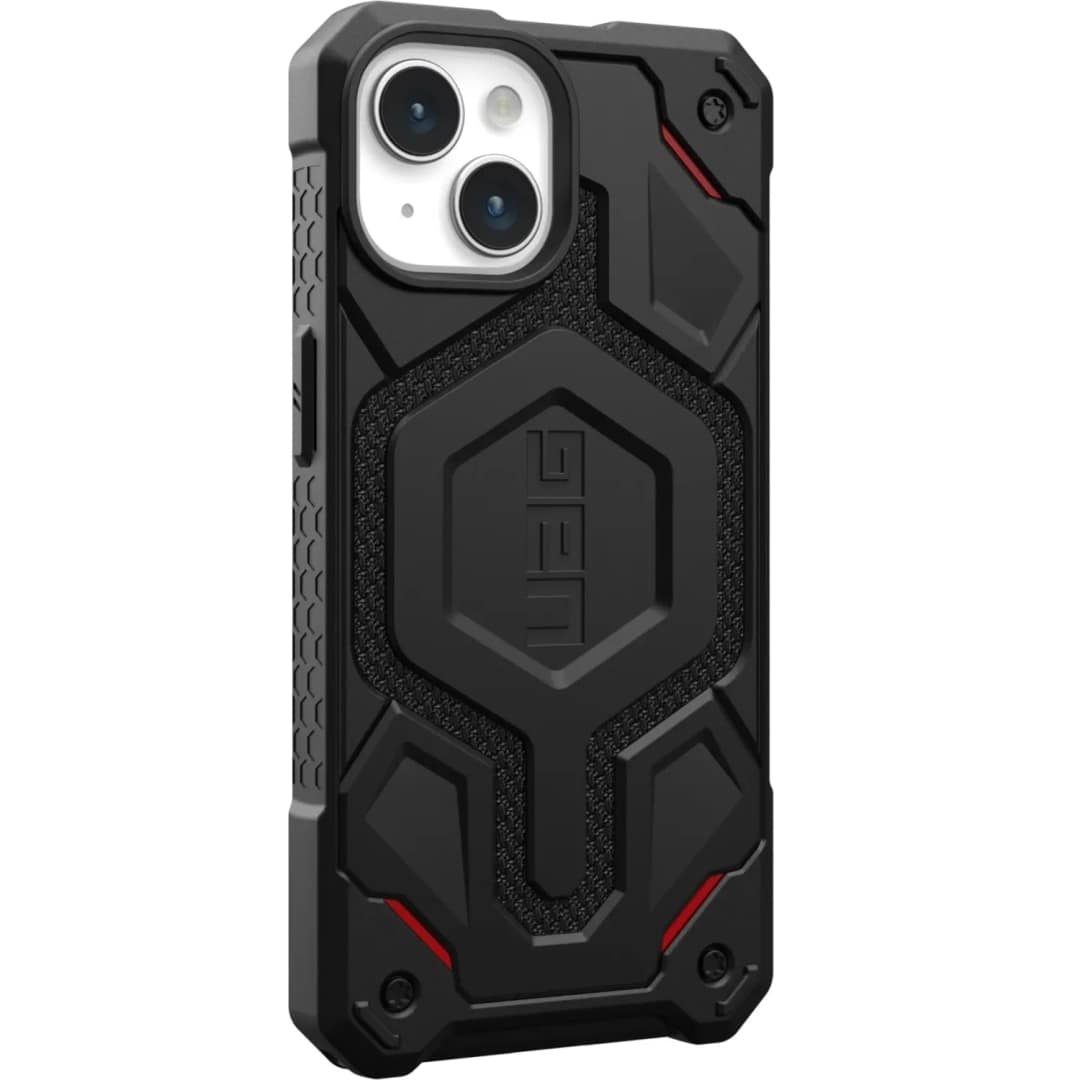 Чехол UAG Monarch Pro with MagSafe для iPhone 15 Kevlar Black, Черный — фото 7