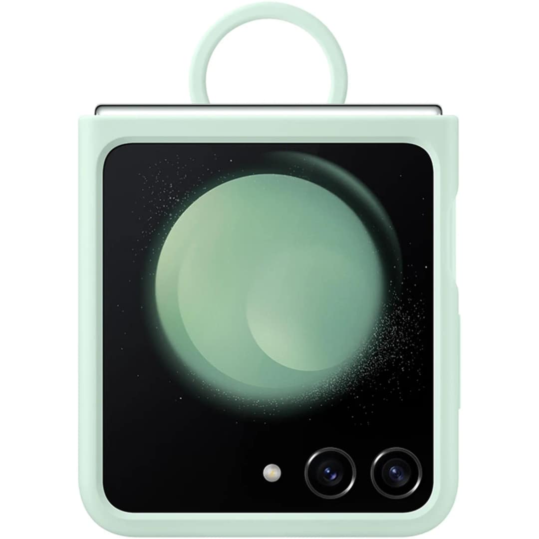 Чехол Samsung Series для Galaxy Z Flip 5 Silicone Case with Ring Mint, Зеленый — фото 3