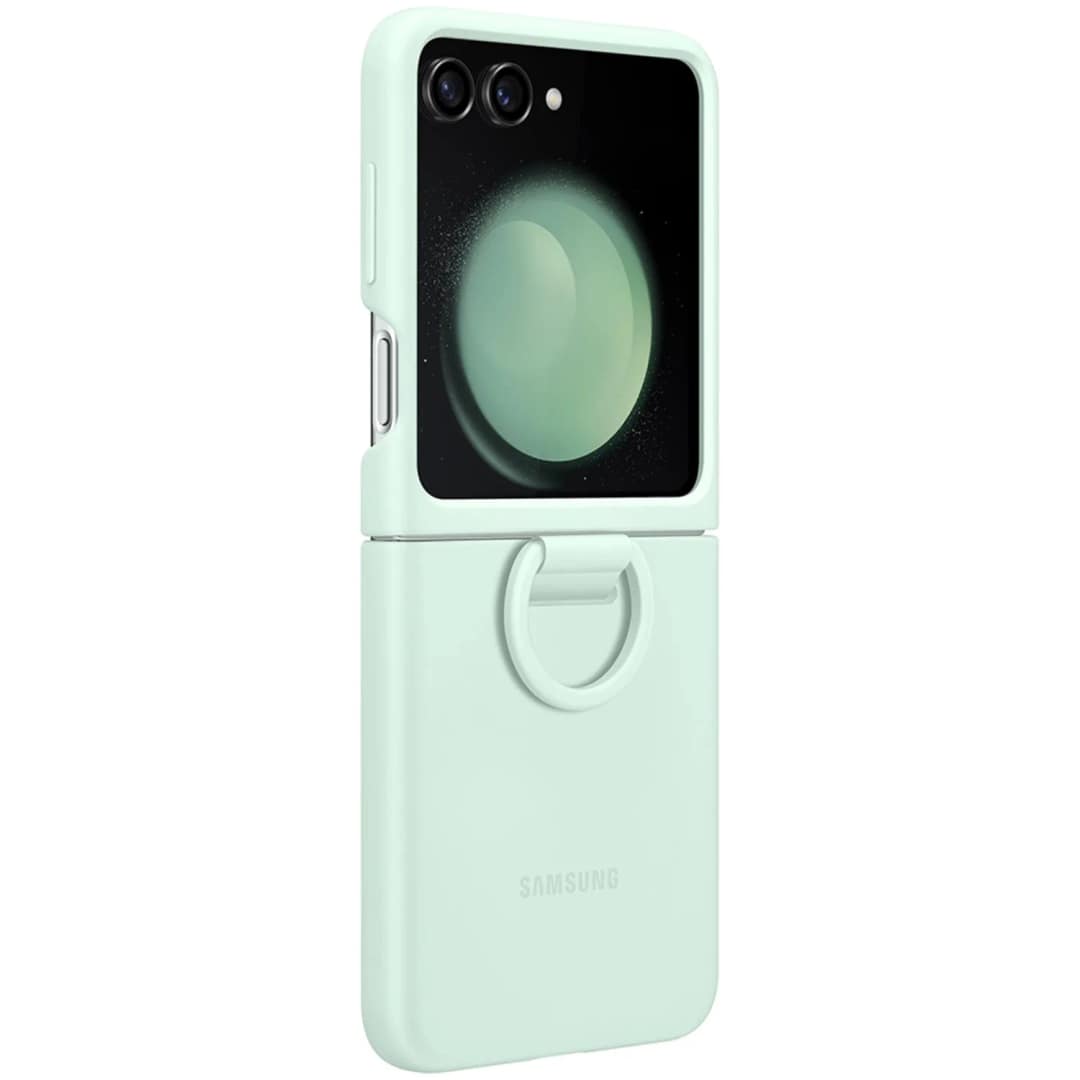 Чехол Samsung Series для Galaxy Z Flip 5 Silicone Case with Ring Mint, Зеленый — фото 5