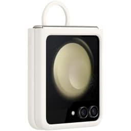 Чехол Samsung Series для Galaxy Z Flip 5 Silicone Case with Ring Creme, Белый